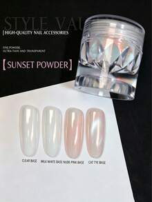 2 pièces/set Poudre d'art pour ongles brillante, poudre de lustre de perle de sirène d'aurore, décoration d'art de couleur néon magique de fée changeante, poudre de finition de poussière de fée irisée brillante transparente glacée, convient pour le design DIY en salon de manucure, comprend 2 outils de mélange (0,5 g/bouteille) - Multicolore - Voir 5