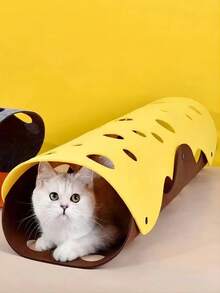 1pc All Season Cat Bed Cat Tunnel DIY Pet Toy, Made Of Felt, Multi-Color Option - Multicolor - View 7