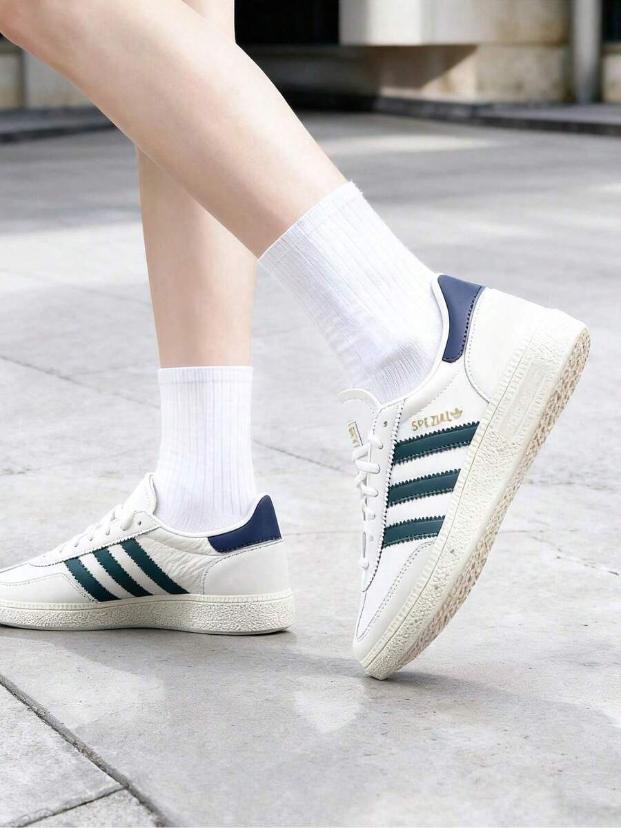 Adidas Originals 男女同款休閒鞋 HANDBALL SPEZIAL 低筒休閒鞋 復古板鞋 舒適透氣運動鞋 - 粉紅白/森林綠/深靛藍 - 查看 1