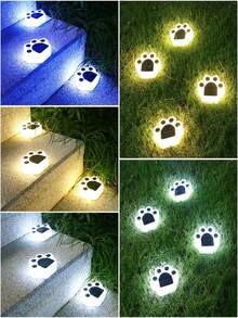 1/4件組 太陽能LED地燈 熊掌壁燈景觀照明燈 室外防水路徑燈 適用於花園裝飾、圍欄、院子、露台 - 多色 - 查看 13