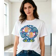 Unisex T-Shirts, Tops, Men's T-Shirts, Women's T-Shirts, Printed T-Shirts, Short-Sleeved T-Shirts, Fashionable, Casual, Fish-Themed. - 白色 - 查看 10