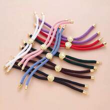 1pc Colorful Life Tree DIY Bracelet Cord Braided Double Circle Bracelet Accessory Suitable For Connector Pendant Bracelet Jewelry Making Material - Multicolor - View 3