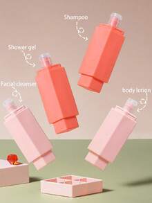 1 Set (4 Buah) Set Botol Perjalanan Portabel dengan Kotak Penyimpanan, Dapat Diisi Ulang, Anti Bocor, Cocok untuk Sabun Mandi Cair, Sampo, Perawatan Kulit, Kemasan Kosmetik, Set Perawatan Perjalanan, Perlengkapan Perjalanan - MultiWarna - View 5