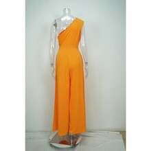 Fashionable Jumpsuit, New Spring Collection For Women, Printed, Off-The-Shoulder And High-Waisted, Elegant And Modern Style - 橘色 - 查看 5