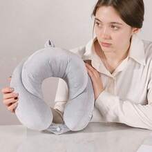 Ergonomic U-Shaped Neck Pillow - Multifunctional Travel And Office Neck Pillow, Lightweight And Portable, Suitable For Airplane, Car And Bed, Compressed Design Conforms To S-Shaped Neck, Achieves Optimal Support - 1PC - View 6
