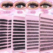 1 Pack 10 Rows 200 Clusters 80D Mixed Color Full Curl Single Length Natural Style DIY False Eyelashes, Beginner-Friendly Reusable Eyelash Clusters, Single Cluster Eyelashes, False Eyelashes - A - View 2