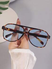 1 pieza Nuevas gafas de moda con doble puente de estilo retro de los 80, diseños de moda unisex - Multicolor - Ver 3