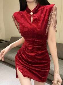 Cheongsam - Red 01 - View 1