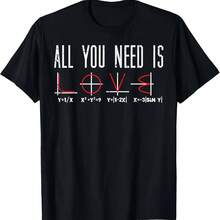 All You Need Is Love Valentine's Day Math Algebra Men Women Unisex T-Shirt Summer Streetwear Tops Printed On Demand Men's T-Shirt - 彩色 - 查看 1