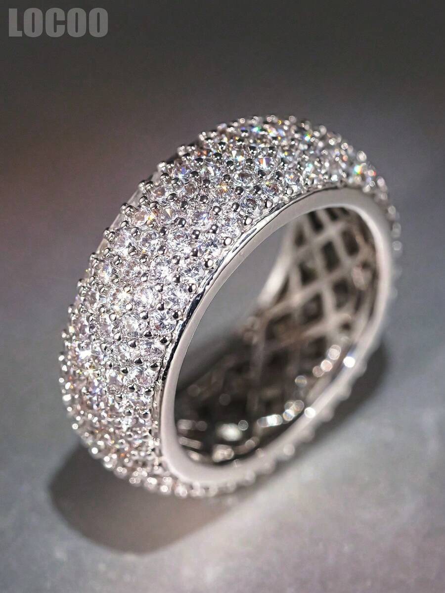 1pc Classic Cubic Zirconia Ring, Women's Model, Suitable For Wedding, Engagement, Anniversary, Party, Valentine's Day And Other Occasions - 1# - View 1