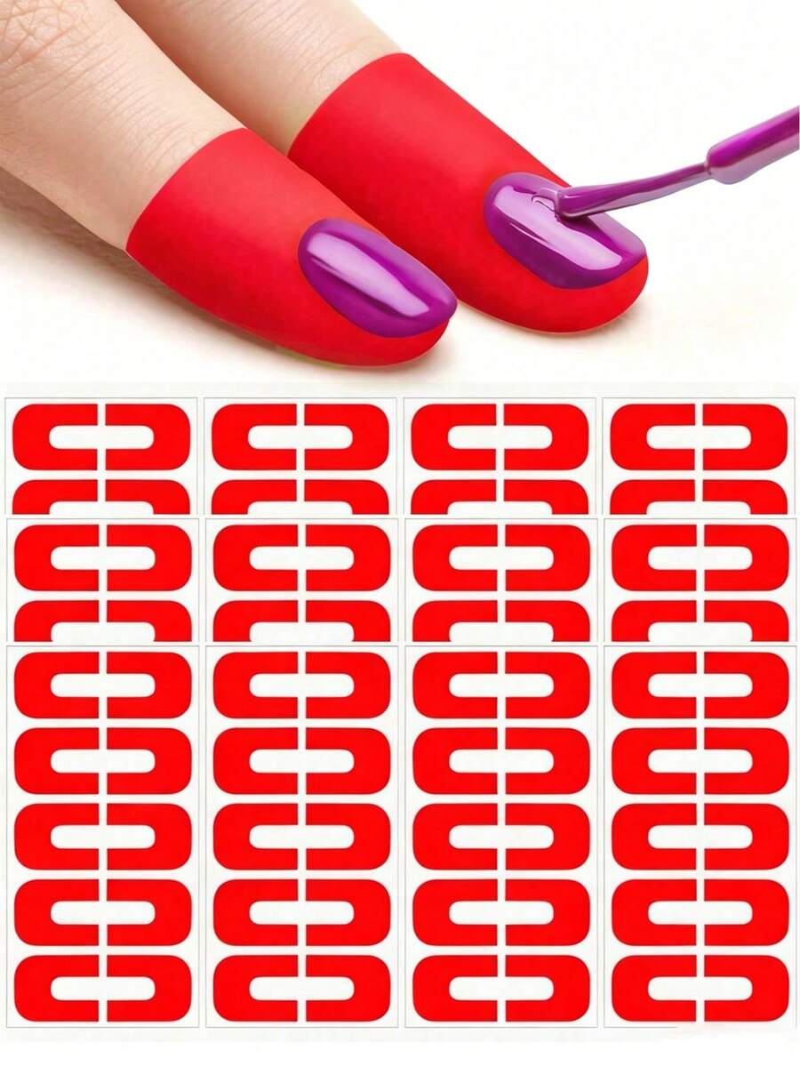 10/20/50/100pcs Anti-Allergy Nail Polish Protective Film - U-Shaped Cuticle Protector, 99.99%+ UV Protection, Self-Adhesive Removable Silicone Patches, Suitable For Manicure, French Tips, Gel Nail Polish And Powder Nails (Fingers And Toes), Nail Supplies, Nail Tools, Nail Art Tools, Back To School Season, Nails, Nail Tools (Suitable For Press-On Nails)