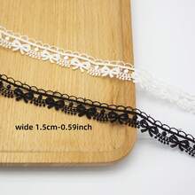1 Yard Water-Soluble Embroidery Lace Trim, Exquisite Floral Bow Lace Ribbon, Suitable For Crafts, Sewing, Wedding Decor, Gift Wrapping, Hair Accessories - Multicolor - View 4