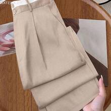 Soqi Women's Clothing  Petite Pantalones rectos casuales de talla grande para mujer con bolsillos contrastantes - Naranja - Ver 2