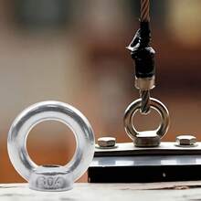 1pc M8 Stainless Steel Eye Nut, 304 Grade 8 Marine Hardware Lifting Eye Nut, Suitable For Rope Assemblies, Lifting Accessories, Metallurgy, Shipbuilding, Mechanical Engineering Cranes - Stainless Steel Eye Nut M8 - View 5