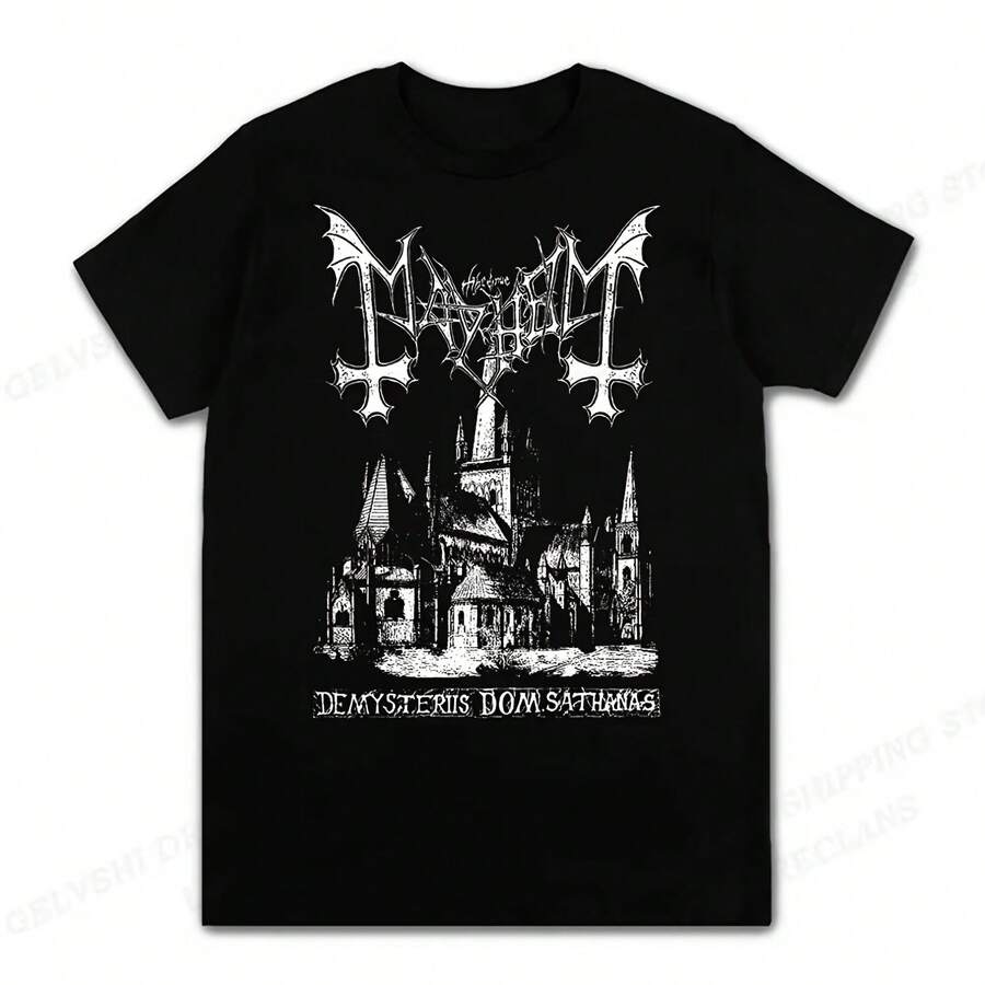 Mayhem Death T-Shirt For Men, T-Shirts, Hip Hop T-Shirts For Kids, T-Shirts For Women, Oversized Casual T-Shirt, Streetwear - 彩色 - 查看 1