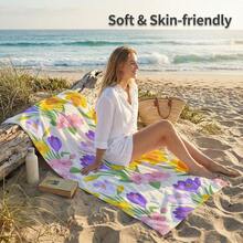 1pc Floral Microfiber Beach Towel Print, Quick Dry, Super Absorbent, Lightweight, Sand-Free, Perfect For Beach, Pool, Camping And Travel, Valentine's Day Gift, Beach Essential|Inspirational Design|Soft Absorbent Towel - Multicolor - View 7