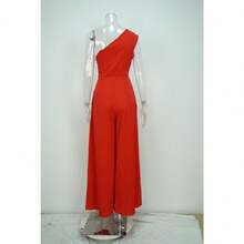 Fashionable Jumpsuit, New Spring Collection For Women, Printed, Off-The-Shoulder And High-Waisted, Elegant And Modern Style - Red - View 5