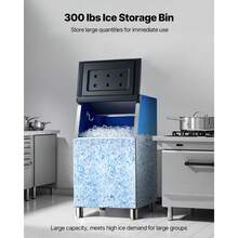 Ice Machine Storage Container, 136 Kg Capacity, Stainless Steel Ice Bin With Non-Slip Rubber Feet, Adjustable Height For Restaurant, Hotel, Bar - Silver - View 2