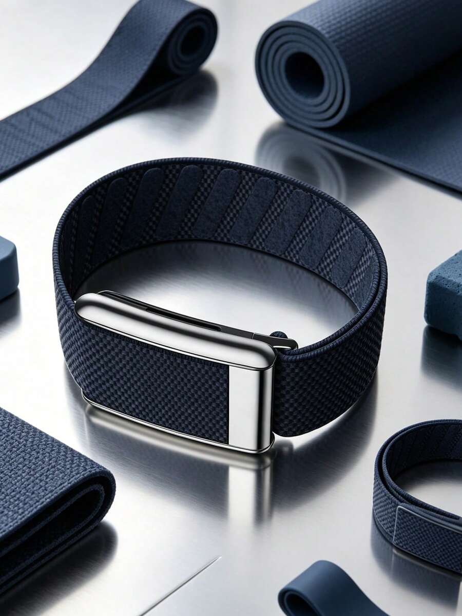 5.0 SuperKnit Luxe Band - Fits 5.0/MG - Supports ECG Function, Premium Accessory For Wearable Health & Fitness Devices - High-Grade Metal Material - Navy Blue - View 1