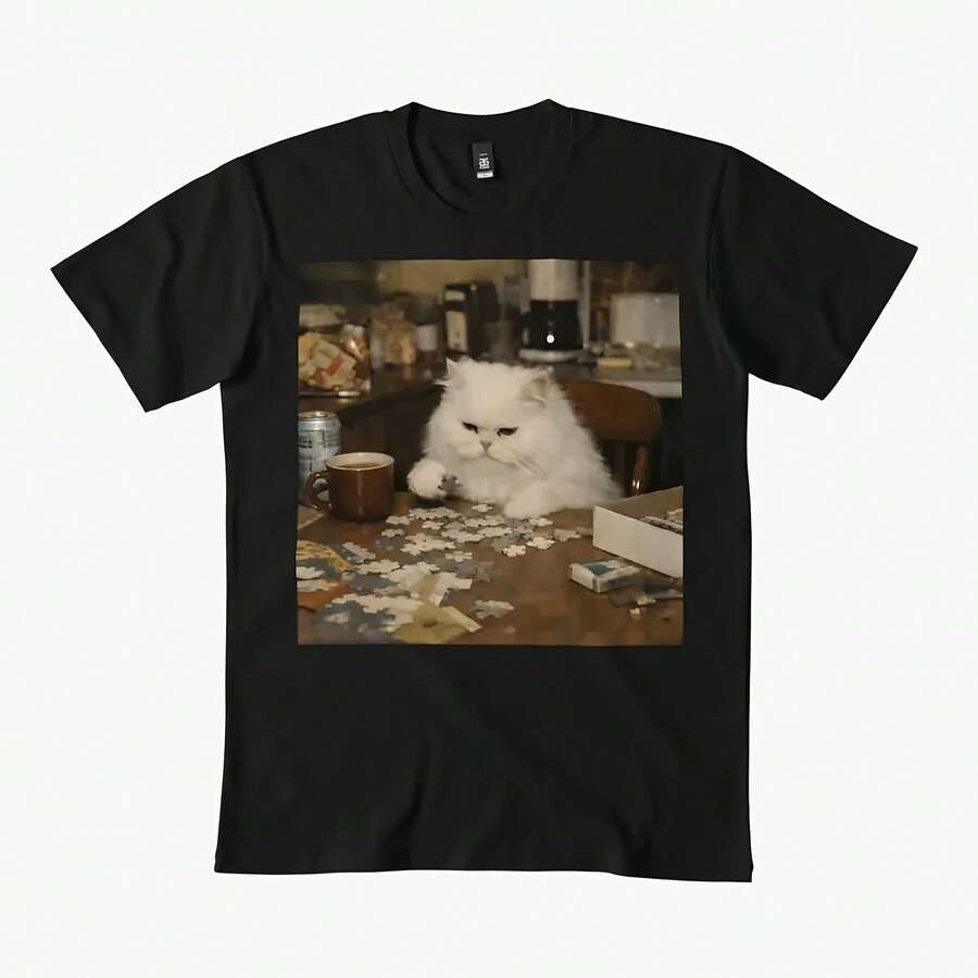 Camiseta divertida con diseño de gato introvertido, camiseta de regalo para amantes de la familia - Multicolor - Ver 1