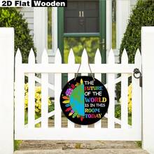 1 Piece Of 2D Flat Classroom Inspirational Wall Decoration, Back-To-School Decoration, Inspirational Decor Bedrooms, Kindergartens, Playrooms, And Daycare Centers, Future Of World Is In This Room, Decorative Signs And Plaques - AA - 查看 5