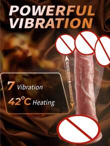 1Pc Female Sex Toy, Male Penis, Thrust Dildo Vibrator, Big Penis, Female Vaginal Stimulator. 8.7-Inch Integrated Insertion Dildo, One-Button Remote Control Operation. It Has 9 Kinds Of Vibration - 棕色 - 查看 6