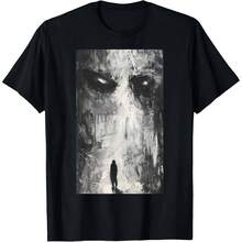 Camiseta gótica de arte de terror para hombre, camiseta informal holgada de algodón con estampado gráfico de camino de demonio oscuro estético Grunge malvado, ropa para hombre - Multicolor - Ver 1