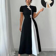 Vestido de moda casual y simple para uso diario de mujeres - Rojo - Ver 2