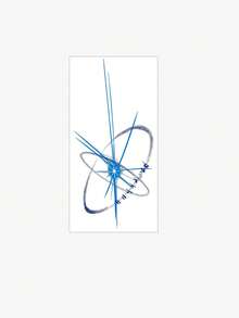 1pc Klein Blue Abstract Starburst Line Pattern Tattoo Sticker, Temporary Tattoo Sticker, Simulated Tattoo Design, Suitable For Travel, Music Festival, Games, Graduation Gifts, Lasts For 3-5 Days - Multicolor - View 4