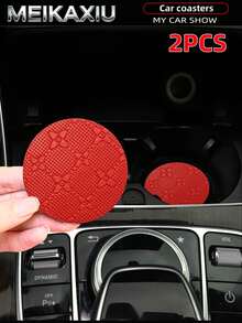 MEIKAXIU 2pcs 3D PU Leather Star Pattern Car Cup Holder Coasters - Non-Slip Material Made Of Natural Rubber, 2.76 Inches, Washable, Perfect For Car Interior Accessories - Suitable For Car Owners - Suitable For Daily Use - Great Gift For Car Enthusiasts Women - Star-shaped PU Leather Version - View 13