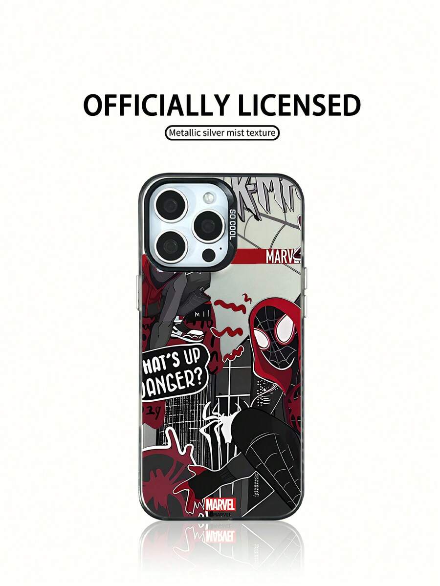 Marvel 蜘蛛人 & 鋼鐵人卡通男款手機殼,適用於 iPhone 17 Pro Max/17 Pro/Air/16 Pro Max/15 Plus/14/13/IP 17/15Pro/12 Pro/11/16 Plus,XR Apple 防摔防刮保護殼 - 透黑3 - 查看 1