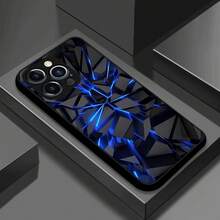 Envío en 24h desde DE | Bloques de construcción azules con vidrio templado, estuche negro con protección de cámara y a prueba de golpes – Minimalista, creativo y premium – Compatible con Apple 11/12/13/14/15/16/17 Pro Max/Plus/SE/Air – Regalo perfecto – Para Samsung Galaxy S21/S22/S23/S24/S25 Ultra - 1 pieza de imagen a color - Ver 9