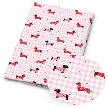 1pc Pink Dachshund Duck Print Fabric - 59 X 19.68 Inches (150 X 50 Cm) Pre-Cut Polyester Fabric - Suitable For Valentine's Day DIY Sewing, Scrapbooking, Tablecloths And Crafts - Cartoon - View 3