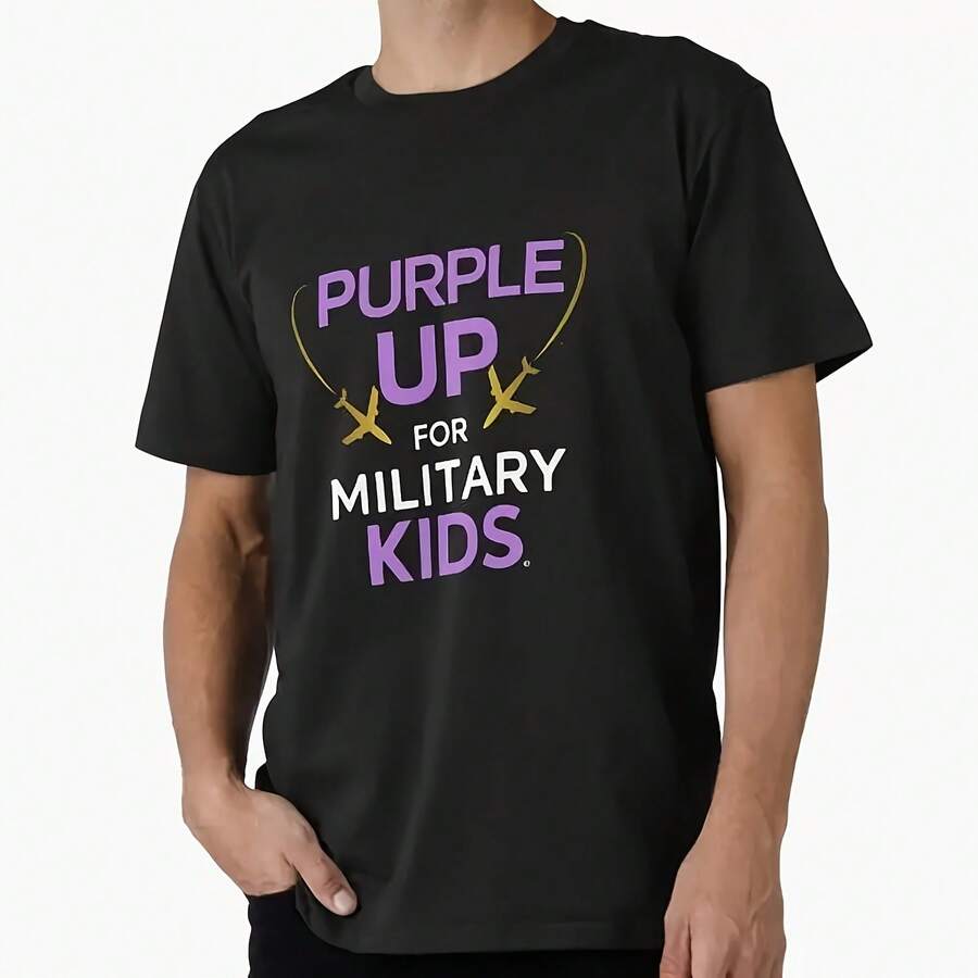 Camiseta morada para niños militares hecha en EE.UU.AUS M 2XL - Multicolor - Ver 1