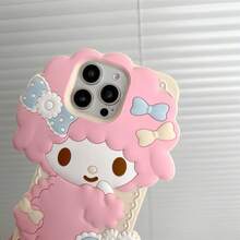 Kawaii Sanrio Cartoon My Sweet Piano My Melody Phone Case For  17 16 Pro Max 15 14 13 12 Pro Max Soft Silicone Cover.Holiday Accessories. Phone Case Kuromi Junk Phone Case - 粉色 - 查看 6