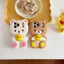 SANRIO Three-Dimensional Cute Rilakkuma Silicone Phone Case Suitable For 16 Pro Max, Apple 15, 14 Pro Max, New 15 Pro Max, Super Cute 13 Pro Cartoon For Women, 12 Soft Case, 11 For Couples, Funsummer Phone Case Cute Phone Cases Fundas - Off-white - View 5