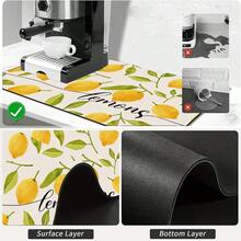 1pc Dish Drying Mat, Coffee Machine Mat, Watercolor Lemon Branch & Leaf Print Polyester Fiber Absorbent Mat, Durable Water-Absorbing, Suitable For Dining Table, Cafe And Other Scenes, Multi-Purpose Drainage Mat, Home Gift, Tabletop Decor - XYLSD-501 - View 8