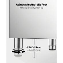 Ice Machine Storage Container, 136 Kg Capacity, Stainless Steel Ice Bin With Non-Slip Rubber Feet, Adjustable Height For Restaurant, Hotel, Bar - Silver - View 4