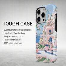 Coquette Italian Summer Phone Case: Pink Italian Coast Resistant - 圖片1Pcs - 查看 3