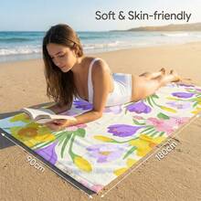 1pc Floral Microfiber Beach Towel Print, Quick Dry, Super Absorbent, Lightweight, Sand-Free, Perfect For Beach, Pool, Camping And Travel, Valentine's Day Gift, Beach Essential|Inspirational Design|Soft Absorbent Towel - Multicolor - View 9