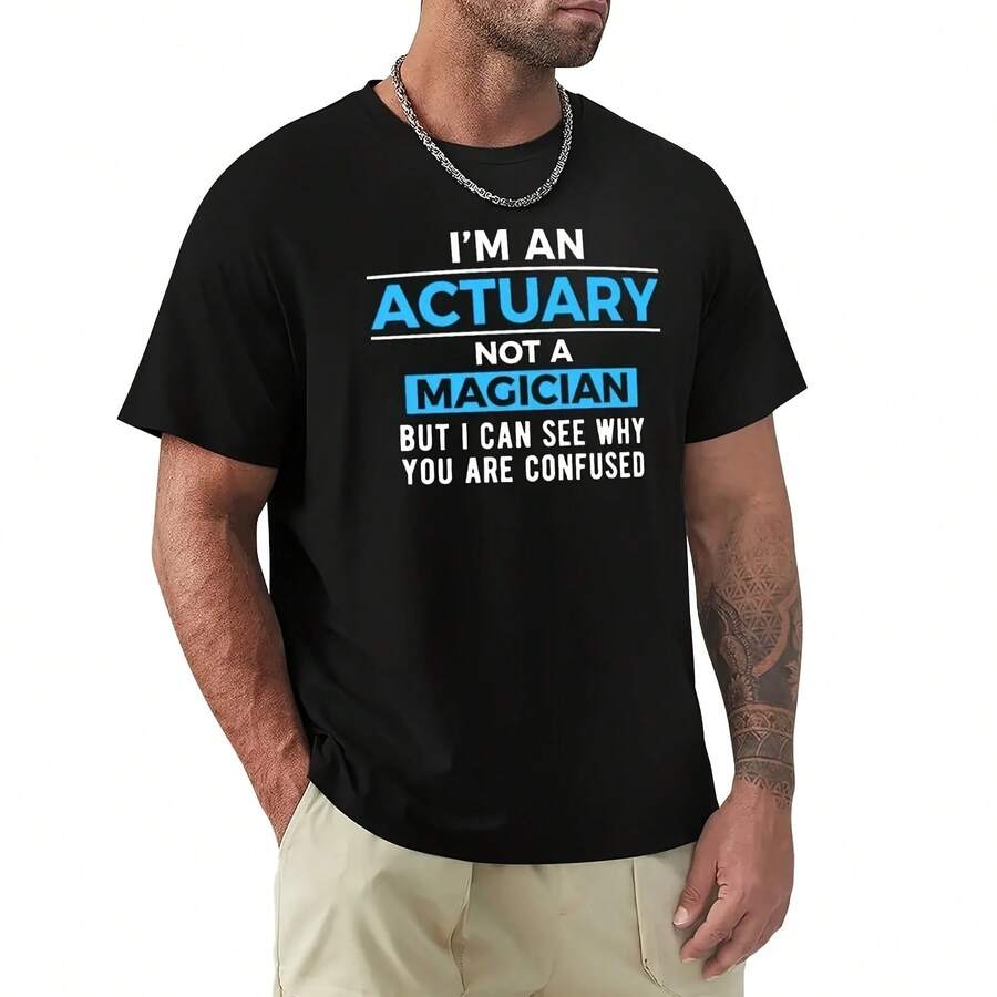 Camiseta de broma De actuario de Ciencia para Niños, camisa holgada de animal prinfor, camisetas negras para hombres - Multicolor - Ver 1