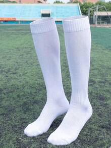 1 Pair Kids Anti-Slip Thickened Long Football Socks, Solid Color Long Sporty Socks For Basketball, Suitable For 2-12 Years Old, First Day Of School - Multicolor - View 6