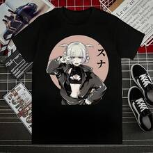 Call Of The Night Yofukashi No Uta Nazuna Nanakusa Graphic Print T-Shirts For Men And Women, Cotton Crew Neck T-Shirt, Fashionable Harajuku Oversized T-Shirt - 彩色 - 查看 1