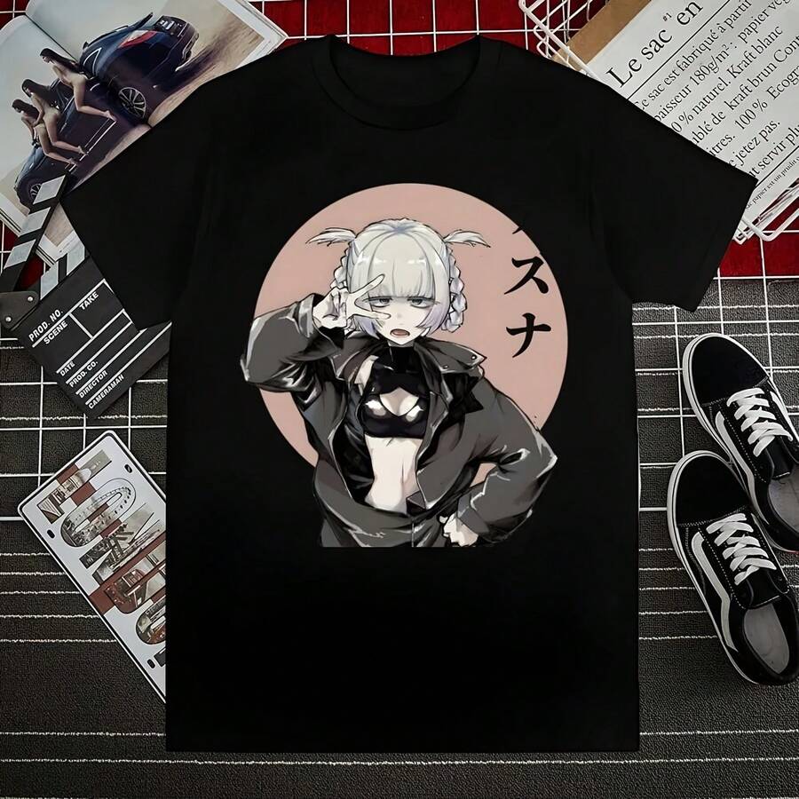 Call Of The Night Yofukashi No Uta Nazuna Nanakusa Graphic Print T-Shirts For Men And Women, Cotton Crew Neck T-Shirt, Fashionable Harajuku Oversized T-Shirt - 彩色 - 查看 1