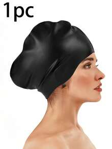 1pc Extra Large Silicone Swim Cap, Ponytail Design, Unisex, Made Of Soft Elastic Silicone Material, Waterproof And Breathable, Special Extra Large Tail Opening Design, Suitable For Long Hair, Curly Hair, Fluffy Hair, Braids, Etc., Tear-Resistant, Reusable. - One Size Fits All - View 15