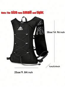 Running Vest Baclkpack With 1pc Water Bottle, Camel Hydration Backpack With 1pc 500ml Soft Flask, Lightweight, Women & Men's Running Hydration Vest - Black With 1 500ml Water Bottle - View 2