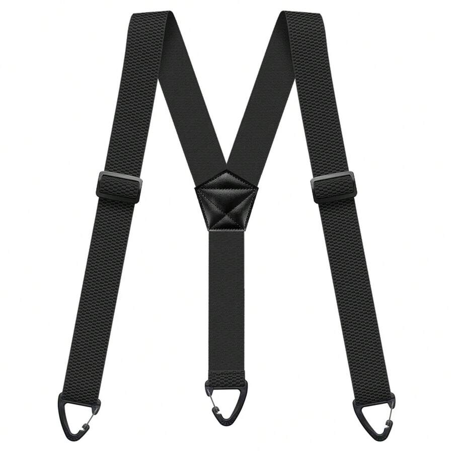 Tirantes ocultos para hombres, trabajo resistente debajo de la ropa con tirantes en la espalda en Y, 1,5 pulgadas con 3 bucles a presión - Marrón - Ver 1