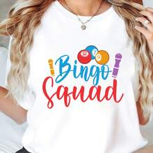 Casual Short Sleeve Crew Neck T-Shirt With Fun Prints, Perfect For Women In Spring And Summer - Black - View 2