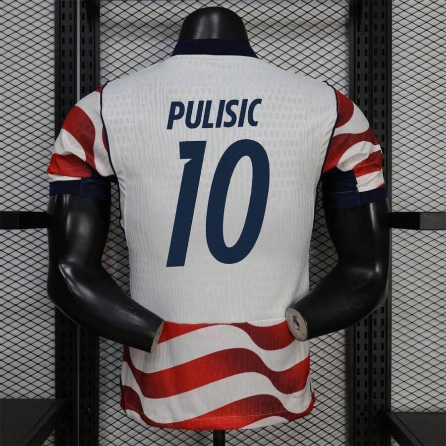 26-27 Season U.S. National Team Home Red And White Color Scheme No. 10 PULISIC Fan Edition Breathable Sports Short Sleeve Jersey - 26-27 美國主場比賽 - 第10場 - 查看 1
