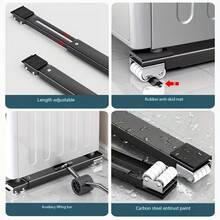 1pc 2-Pack Mobile Pulley Bracket Suitable For Refrigerator Washing Machine Universal Base Movable Pulley Bracket Drum High Support Rack Two Colors Are Available - Silvery Gray - 2 Pack - View 11